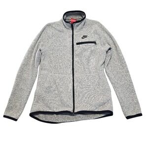 Nike Fleece Full Zip Jacket Women Size M Gray Marled‎ Gorpcore Athleisure Hiking